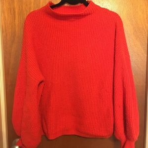 Orange crewneck/turleneck sweater XL
